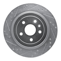 R1 Concepts R1 08-14 Cadillac CTS Rear Left Drilled & Slotted Silver Brake Rotor