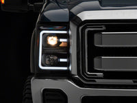 Raxiom 11-16 Ford F-250 Super Duty LED Projector Headlights - Black Housing (Clear Lens)