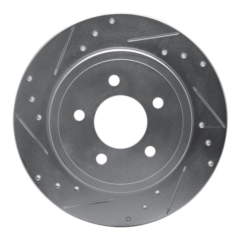 R1 Concepts R1 05-08 Ford Escape Rear Left Drilled & Slotted Silver Brake Rotor
