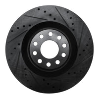 R1 Concepts R1 01-03 Audi S8 Front Right Drilled & Slotted Black Brake Rotor