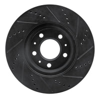 R1 Concepts R1 03-08 Cadillac STS Front Left Drilled & Slotted Black Brake Rotor