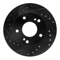 R1 Concepts R1 94-96 Nissan 240SX Front Left Drilled & Slotted Black Brake Rotor