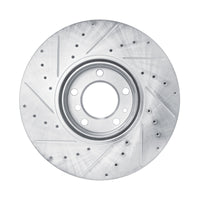 R1 Concepts R1 00-03 BMW 530I Front Right Drilled & Slotted Silver Brake Rotor