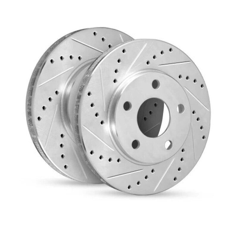 R1 Concepts R1 15-17 Chevrolet Ss Rear Right Drilled & Slotted Silver Brake Rotor