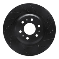 R1 Concepts R1 04-09 Cadillac SRX Front Right Drilled & Slotted Black Brake Rotor