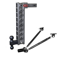 GEN-Y Hitch Gen-Y Mega Duty 2in Shank 20in Drop 1.5K TW 10K Hitch w/GH-031 Dual-Ball/GH-0100 Stabilizer Kit