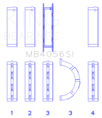 King Engine Bearings 97-07 Ford 2.5L/2.9L/3.0L (Size STD) Main Bearing Set
