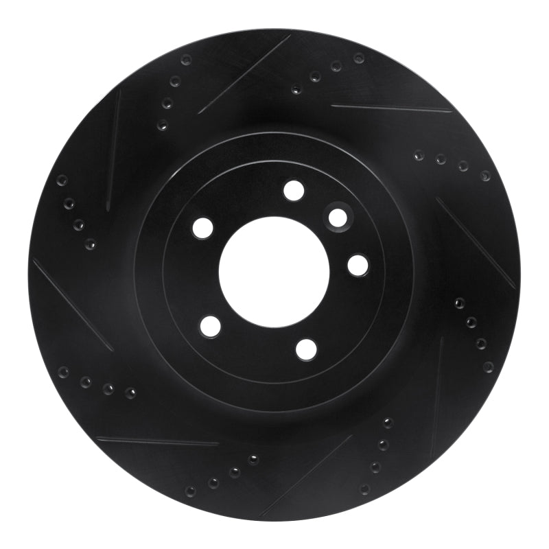 R1 Concepts R1 2013-2025 Land Rover Defender 110 Rear Left Drilled & Slotted Black Brake Rotor