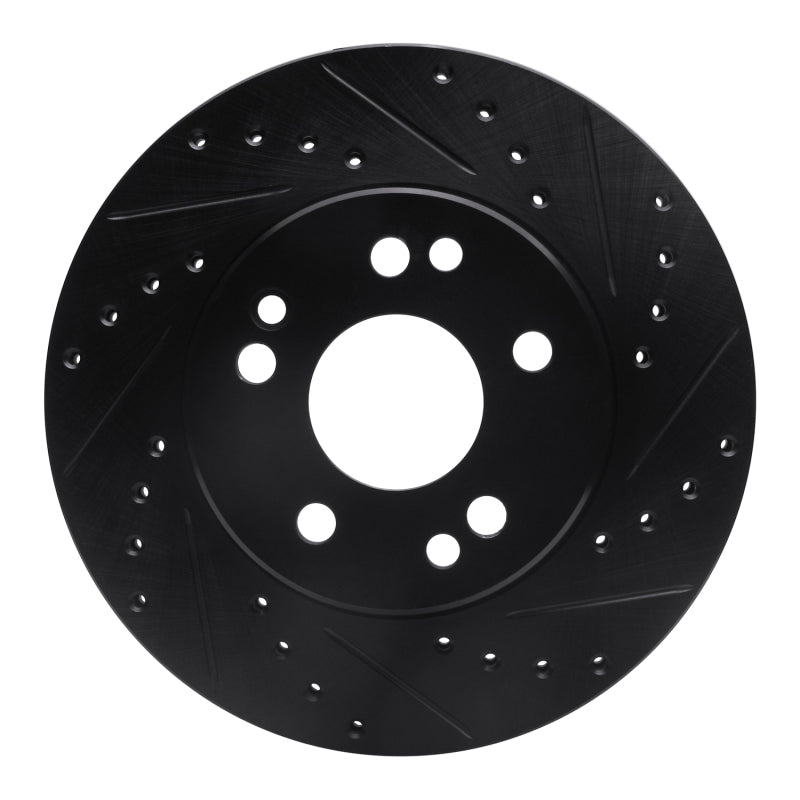 R1 Concepts R1 84-95 Mercedes-Benz 260E Front Right Drilled & Slotted Black Brake Rotor