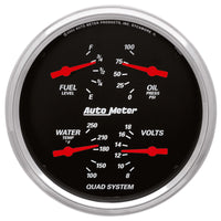 AutoMeter Gauge Quad 5in. 0 Ohm(e) to 90 Ohm(f)Elec Designer Black