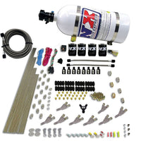 Nitrous Express STD Nozzle Nitrous Kit (200-500HP) Gas w/Dist Block & 4 Solenoids w/10lb Bottle
