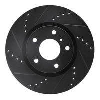 R1 Concepts R1 03-05 Infiniti G35 Front Left Drilled & Slotted Black Brake Rotor