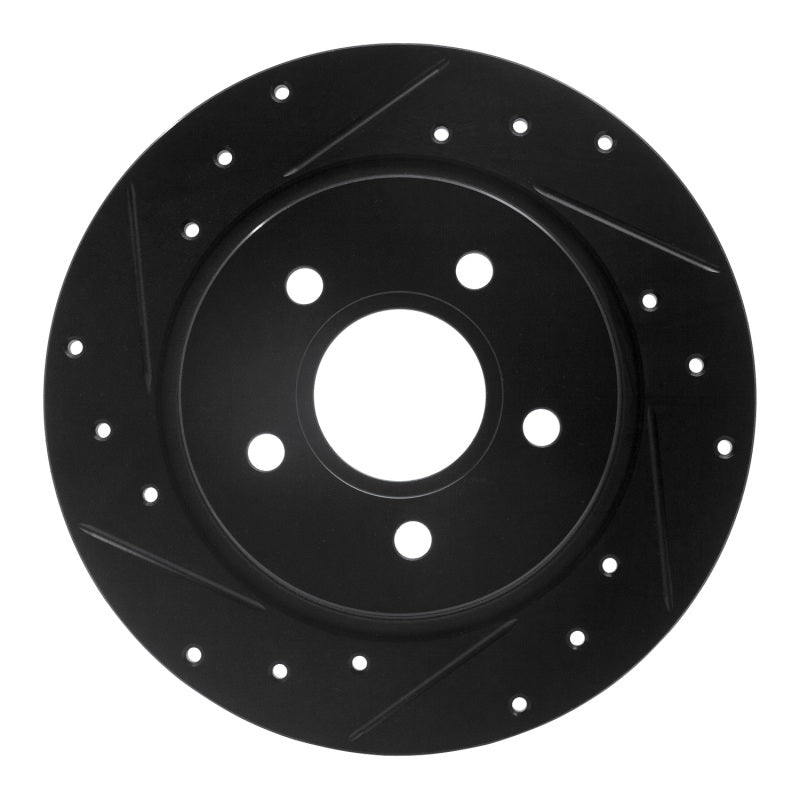 R1 Concepts R1 12-18 Ford Focus Rear Left Drilled & Slotted Black Brake Rotor