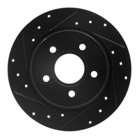 R1 Concepts R1 12-18 Ford Focus Rear Left Drilled & Slotted Black Brake Rotor