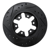 R1 Concepts R1 82-85 Nissan 720 Datsun Front Right Drilled & Slotted Black Brake Rotor