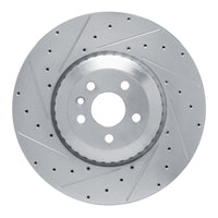 R1 Concepts R1 21-25 Jaguar F-Pace Front Left Drilled & Slotted Silver Brake Rotor