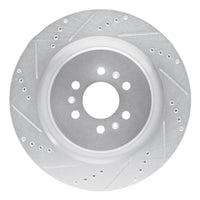 R1 Concepts R1 04-11 Cadillac CTS Rear Left Drilled & Slotted Silver Brake Rotor