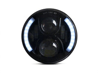 Raxiom 97-18 Jeep Wrangler TJ & JK 6-LED Headlights w/ Partial Halo- Black Housing (Clear Lens)
