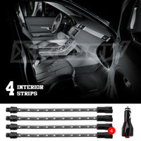XKGLOW XK Glow Single Color XKGLOW UnderglowLED Accent Light Car/Truck Kit White - 4x8In