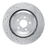 R1 Concepts R1 15-18 Porsche Macan Rear Left Drilled & Slotted Silver Brake Rotor