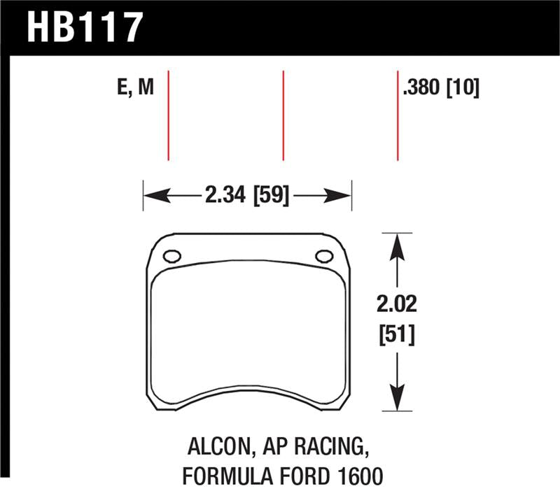 Hawk Performance Hawk AP Racing CP3696 Black Race Brake Pads