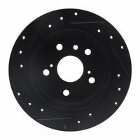 R1 Concepts R1 92-03 Lexus ES300 Rear Right Drilled & Slotted Black Brake Rotor