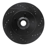 R1 Concepts R1 97-99 Ford F-150 RWD Front Right Drilled & Slotted Black Brake Rotor