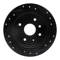 R1 Concepts R1 04-10 Chevrolet Optra (USA/Canada) Rear Left Drilled & Slotted Black Brake Rotor