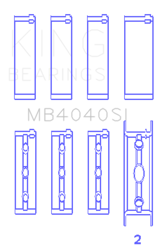 King Engine Bearings Chrysler 215 Ohv (Size +0.25mm) Main Bearing Set