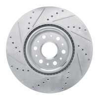 R1 Concepts R1 17-25 Buick Enclave Front Right Drilled & Slotted Silver Brake Rotor