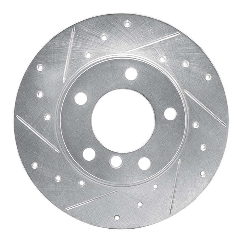 R1 Concepts R1 95-98 BMW 318TI Front Left Drilled & Slotted Silver Brake Rotor