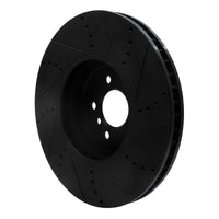 R1 Concepts R1 2009-2017 BMW 550I GT xDrive Left Front Drilled & Slotted Black Brake Rotor