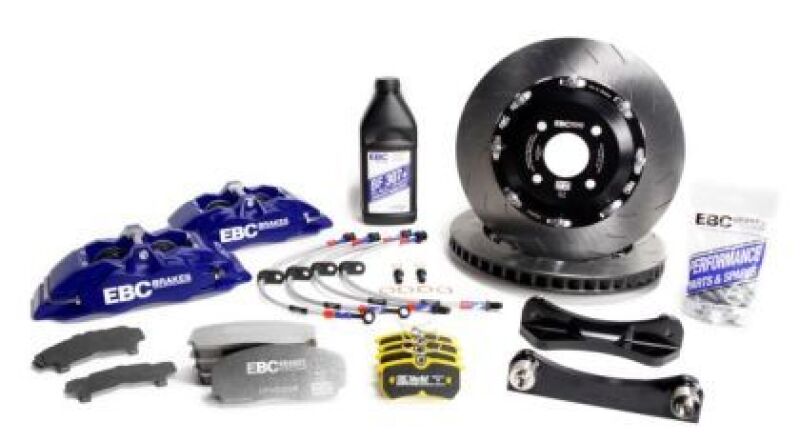 EBC Racing 17-24 Suzuki Swift 1.4T Hybrid Blue Apollo-4 Calipers 330mm Rotors Front Big Brake Kit