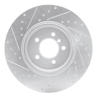 R1 Concepts R1 02-05 BMW 760I Rear Right Drilled & Slotted Silver Brake Rotor