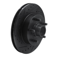 R1 Concepts R1 88-91 Chevrolet C1500 Front Left Drilled & Slotted Black Brake Rotor