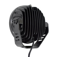 Go Rhino Xplor Blackout Series Round LED Driving Light w/DRL (Surface/Threaded Stud Mnt) 7in. - Blk