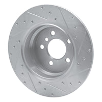 R1 Concepts R1 00-06 BMW X5 Rear Left Drilled & Slotted Silver Brake Rotor