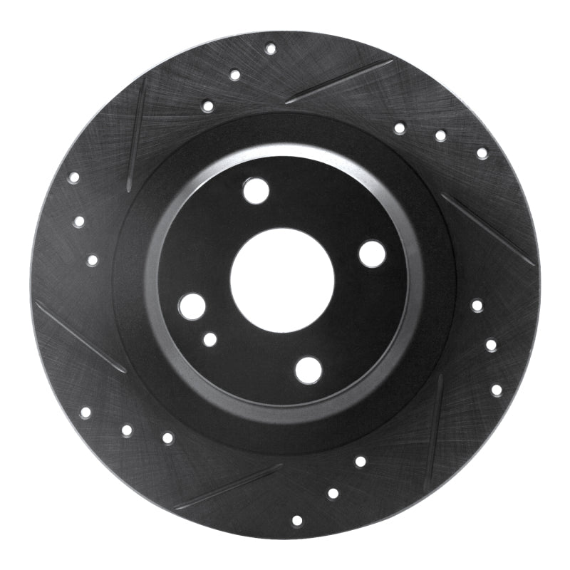 R1 Concepts R1 2016-2025 Fiat 124 Spider Rear Left Drilled & Slotted Black Brake Rotor