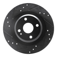 R1 Concepts R1 2016-2025 Fiat 124 Spider Rear Left Drilled & Slotted Black Brake Rotor