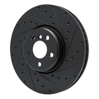 R1 Concepts R1 16-25 BMW 330e Left Front Drilled & Slotted Black Brake Rotor