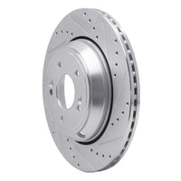 R1 Concepts R1 18-23 Genesis G80 Rear Right Drilled & Slotted Silver Brake Rotor