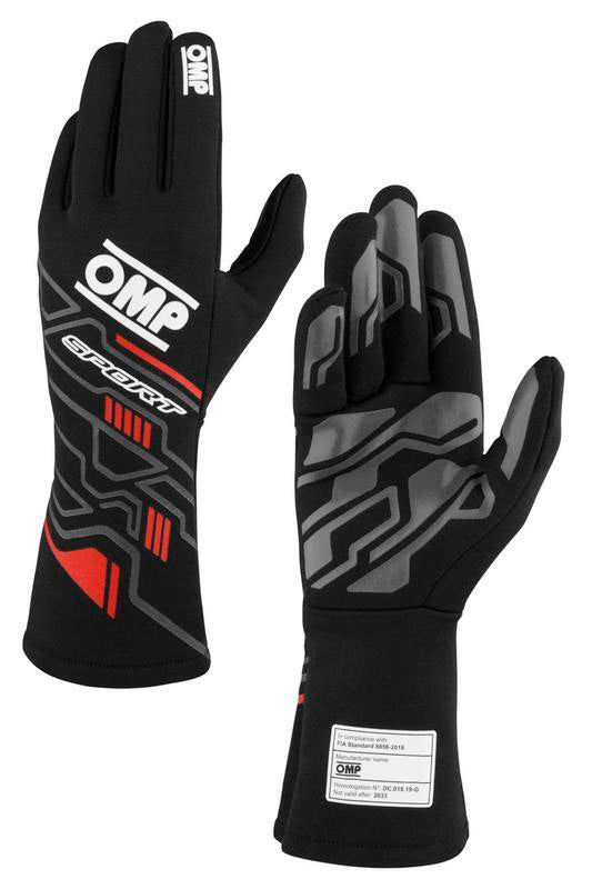 OMP SPORT GLOVES FIA 8856-2018 MY2025 BLACK / FLUO YELLOW SZ L