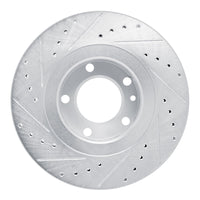 R1 Concepts R1 87-88 BMW M5 Front Right Drilled & Slotted Silver Brake Rotor