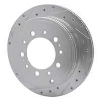 R1 Concepts R1 17-21 Toyota Land Cruiser Rear Left Drilled & Slotted Silver Brake Rotor