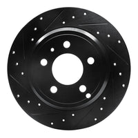 R1 Concepts R1 96-04 Volvo S70 Rear Left Drilled & Slotted Black Brake Rotor