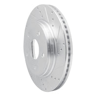 R1 Concepts R1 08-12 Jeep J8 Front Right Drilled & Slotted Silver Brake Rotor