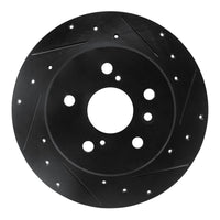 R1 Concepts R1 00-04 Toyota AVALON Rear Right Drilled & Slotted Black Brake Rotor