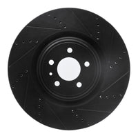 R1 Concepts R1 13-14 Ford Mustang Front Right Drilled & Slotted Black Brake Rotor