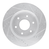 R1 Concepts R1 05-07 Infiniti QX56 Front Right Drilled & Slotted Silver Brake Rotor