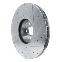 R1 Concepts R1 17-25 BMW X6 Left Front Drilled & Slotted Silver Brake Rotor